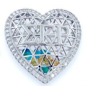 ΣΓΡ Floating Heart Brooch (Sigma Gamma Rho)